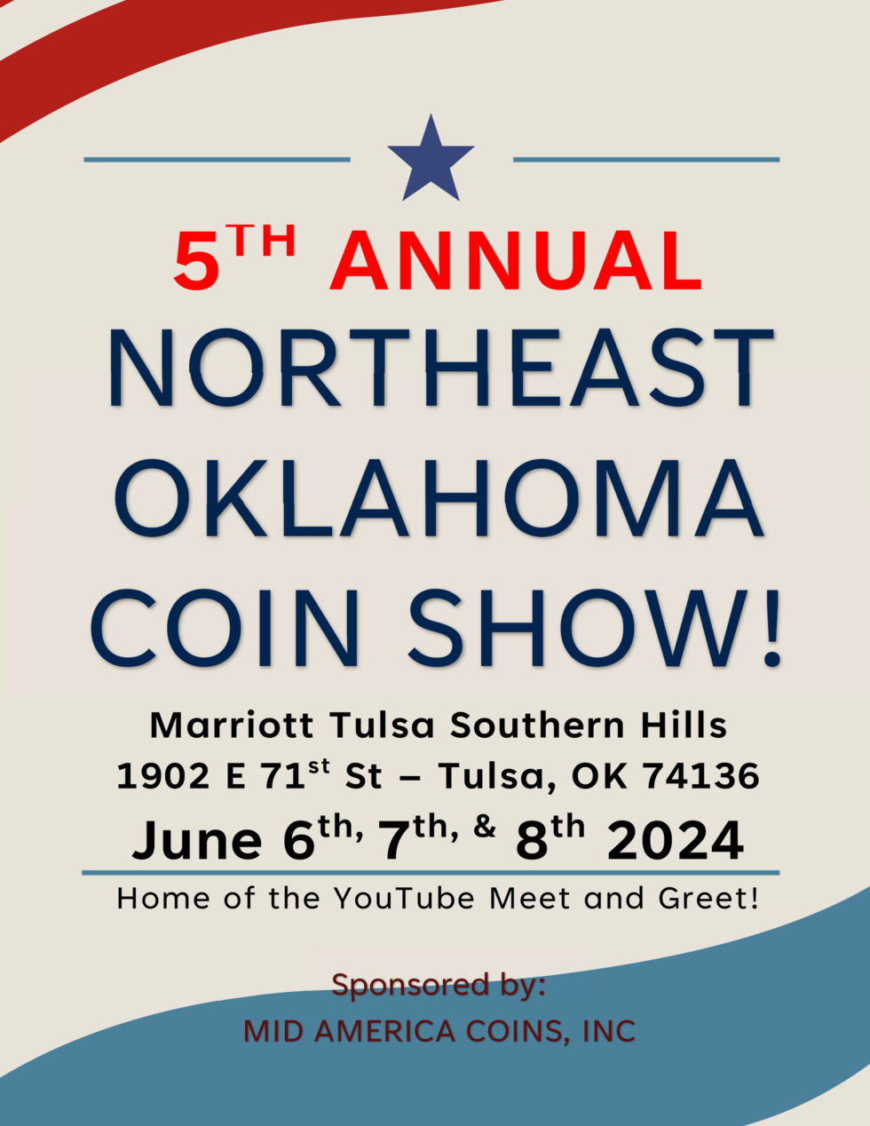 2024 Coin Show Flyer Tulsa, OK, Coin Show