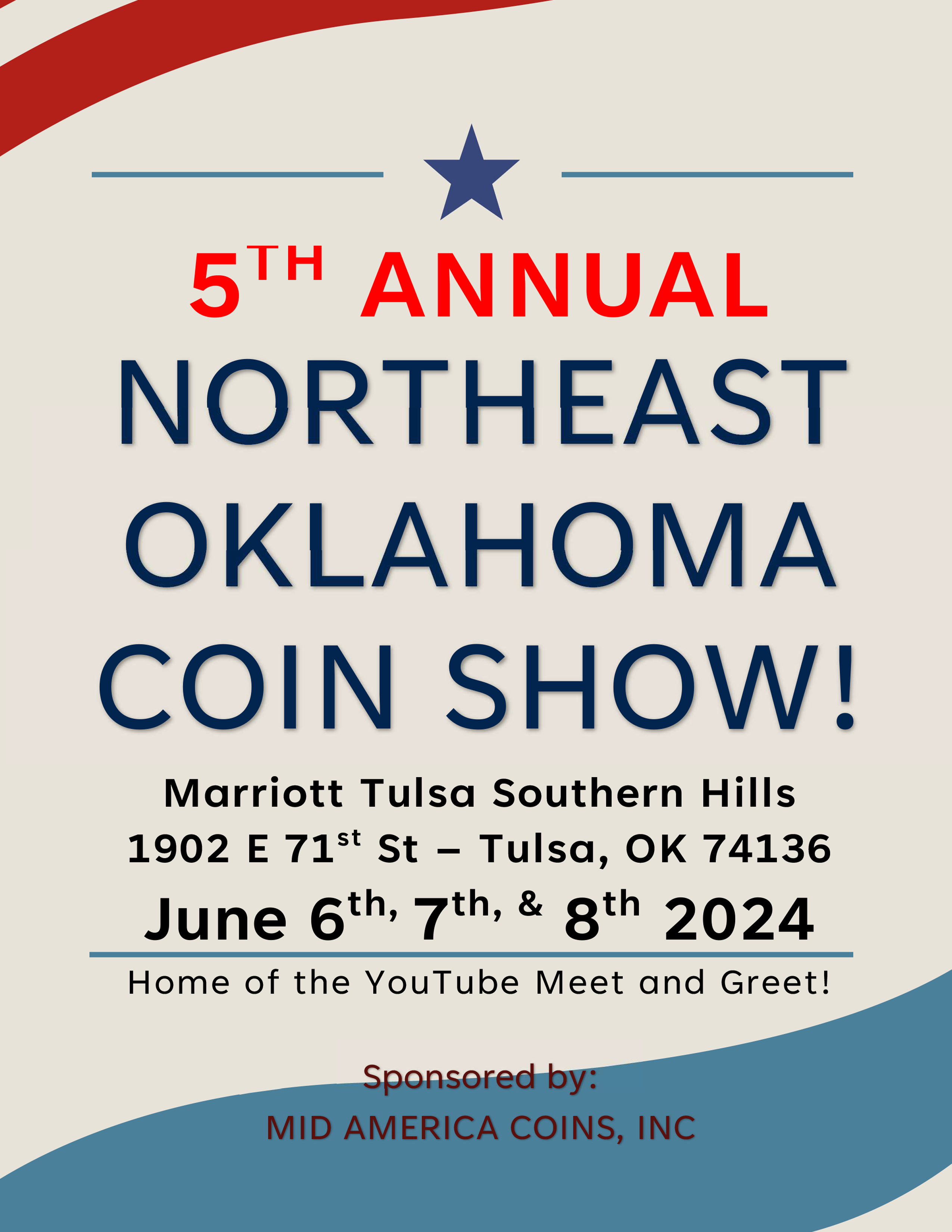 2024 Coin Show Flyer Tulsa, OK, Coin Show